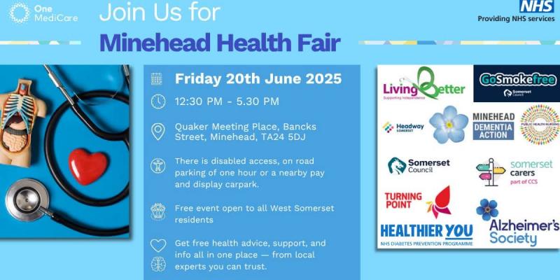 Minehead Health Fair 20th June 2025
